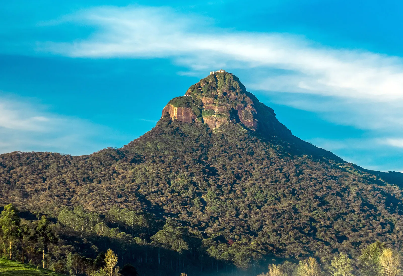 The temple on the summit of Adam's Peak above the cloud line