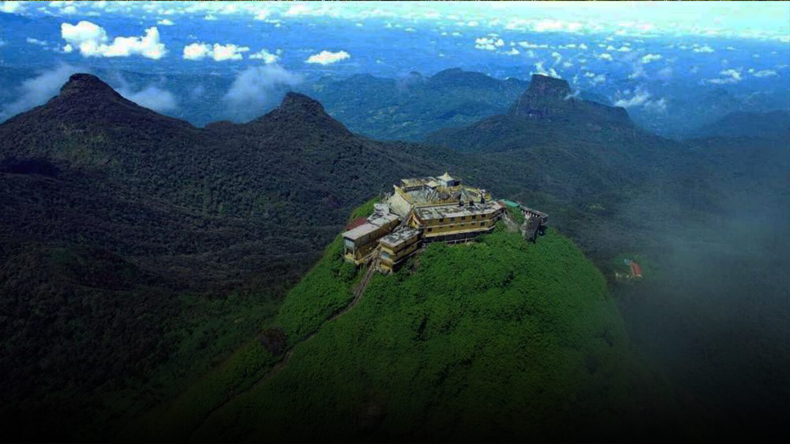 The temple on the summit of Adam's Peak above the cloud line