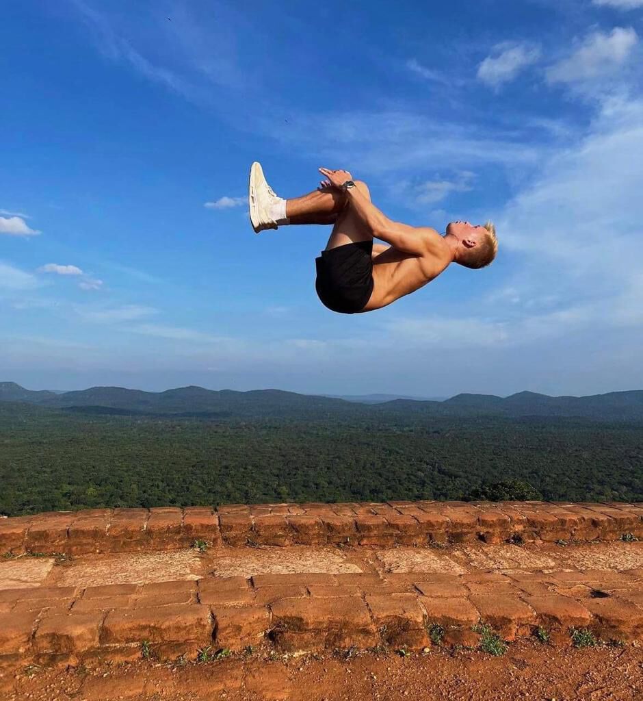 A backflip on the summit terrace