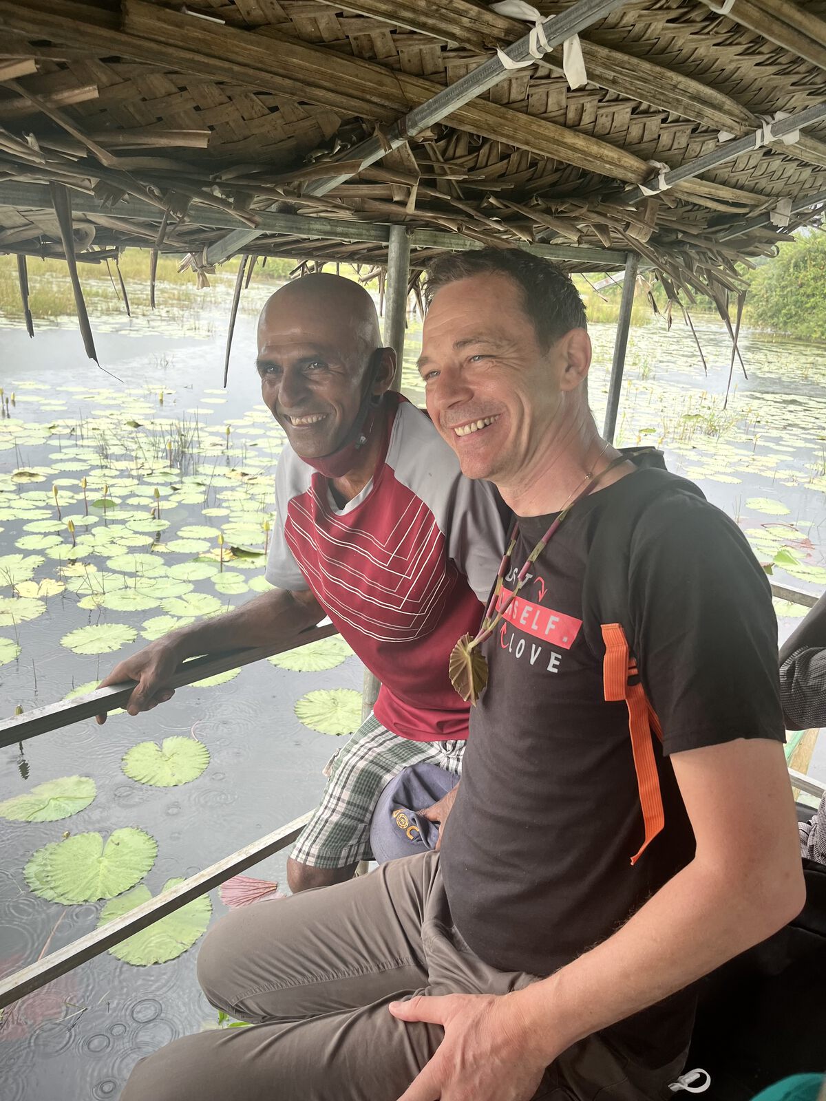 With the boatman among the water lilies